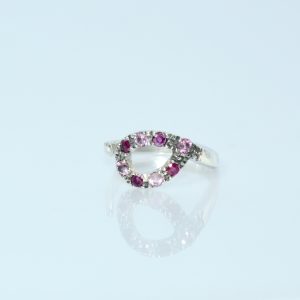 [一点物]silverルビー＆ピンクサファイアリング